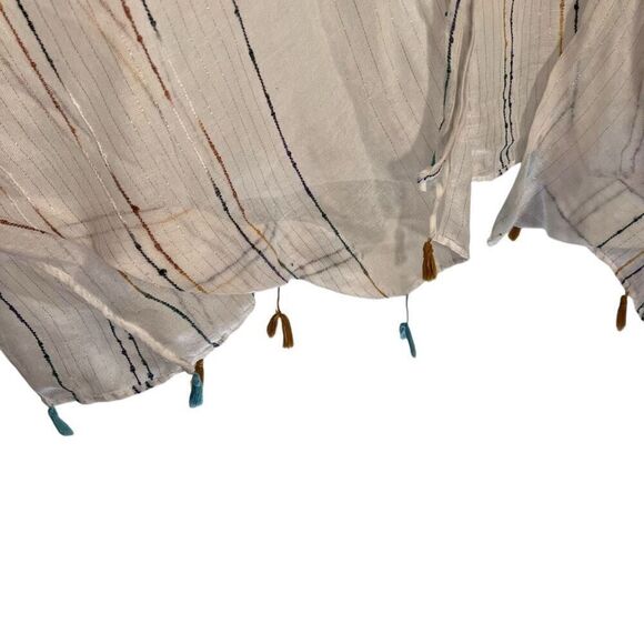 Torrid Open Front Rainbow Stripe Fringe Ruana Ivory Size O/S - Picture 4 of 7